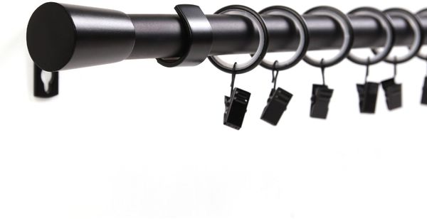 Deco-Raum® Gardinenstange Liya 19mm | Länge: 120cm | Material: Metall | Farbe: Schwarz