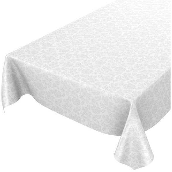 ANRO Tischdecke Wachstuchtischdecke Gartentischdecke Wachstischdecke (Einzelstück 1-tlg), Damast 140x100 cm wasserabweisend