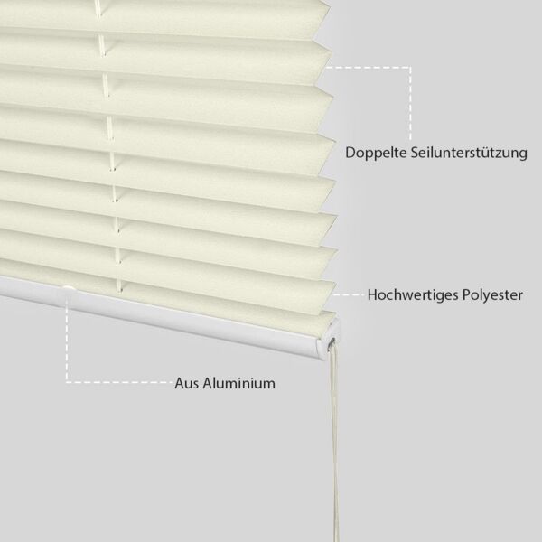 Sekey Plissee Klemmfix ohne Bohren 80x120cm, Beige Bild 6