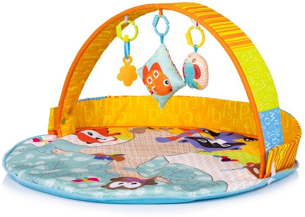 Chipolino Spielbogen Krabbeldecke Tiere Beißring Rassel Plüschkissen ab Geburt gelb