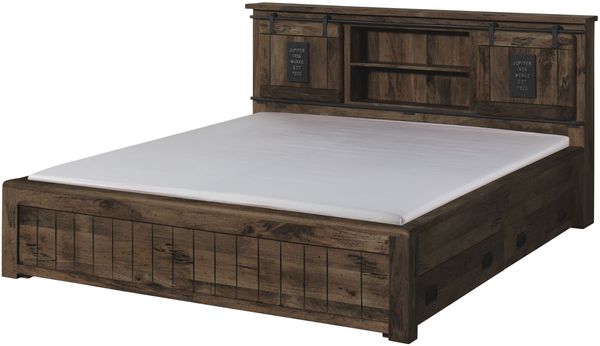 Bett mit Schublade Mango 160x200 grau lackiert RAILWAY #271