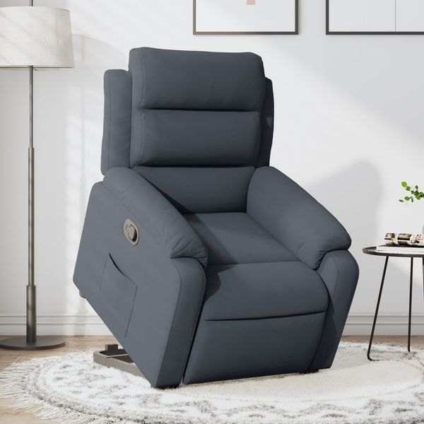 vidaXL Relaxsessel mit Aufstehhilfe Dunkelgrau Samt 3205093