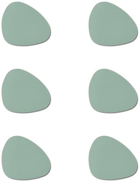 Basera® Glasuntersetzer 6er-Glasuntersetzer-Set Kunstleder gebogen, 6-tlg, mintgrün, 12 x 10 cm