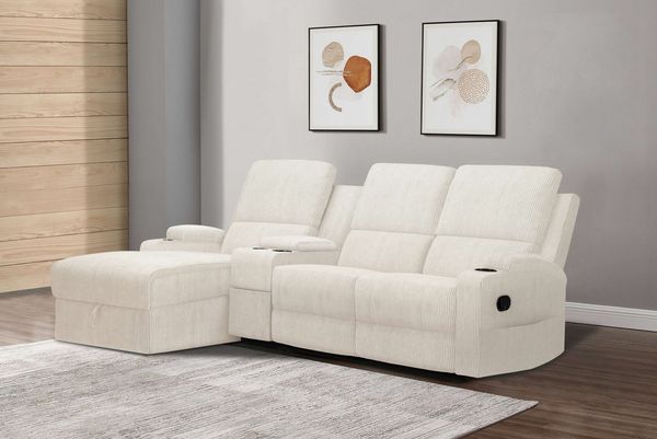 OTTO home Ecksofa NAPORI Multimediasofa, 3er Kinosessel XXL, L-Form, Cord, Kinosofa mit Relaxfunktion, Getränkehalter, Staufach und Staukasten