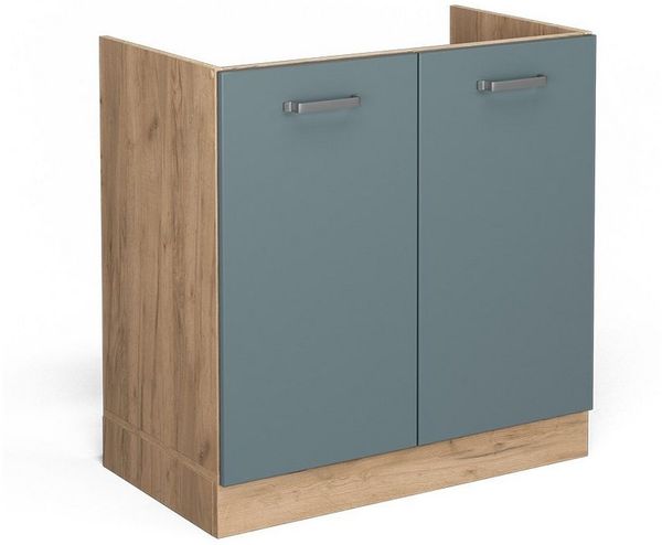 Spülenunterschrank R-Line Blau-Grau 80 cm ohne Arbeitsplatte Vicco Bild 5