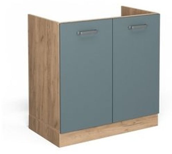 Spülenunterschrank R-Line Blau-Grau 80 cm ohne Arbeitsplatte Vicco Bild 6