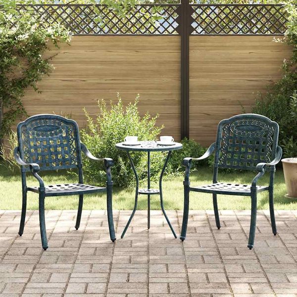vidaXL Gartenstuhl 2 pcs Grün 55 x 56,5 x 91cm Aluminium 42002373