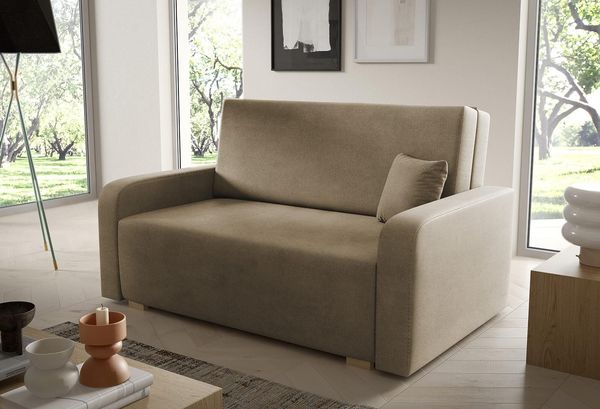 Sofa Juno III 155x85 cm 3-Sitzer, Schlafsofa mit Schlaffunktion und Bettkasten, Kissen inklusive - Curio 20