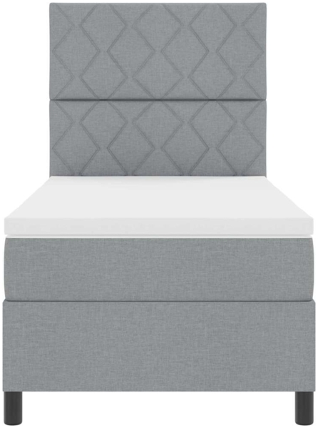 vidaXL Boxspringbett mit Matratze Hellgrau 100 x 200 cm Stoff 3342921 Bild 7