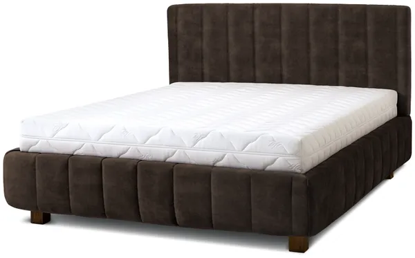 Letti Moderni Polsterbett Calma 160x200 Plüsch Chocolate – Eleganz & Komfort für Ihr Schlafzimmer - 160x200