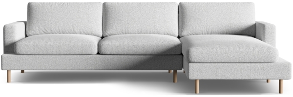Micadoni Ecksofa Aliya 5-Sitzer Rechts Strukturierter Stoff Hellgrau Melange
