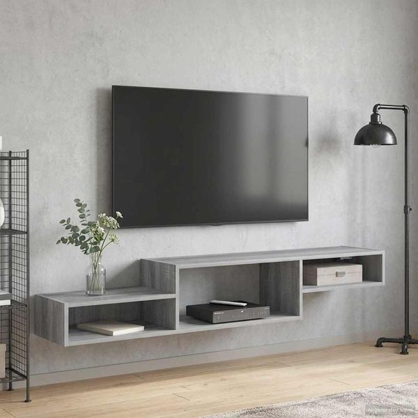vidaXL Wandmontierter TV-Schrank Wandhalterung Grau Sonoma 8005994