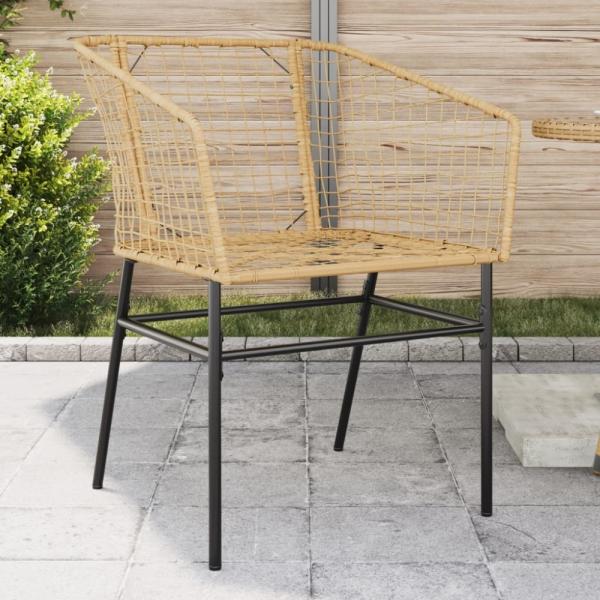 vidaXL Gartenstühle 2 Stk. Braun Poly Rattan 369099