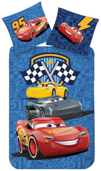 Cars Racing Crew Wende Bettwäsche Set 2 tlg 135 x 200 cm Baumwolle