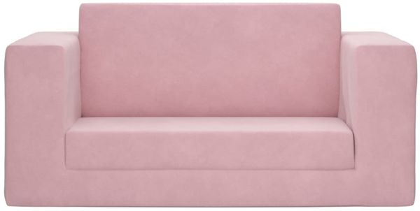 vidaXL Kinder-Schlafsofa 2-Sitzer Rosa Weicher Plüsch 357039 Bild 3