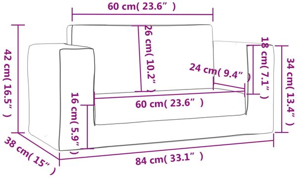 vidaXL Kinder-Schlafsofa 2-Sitzer Rosa Weicher Plüsch 357039 Bild 9
