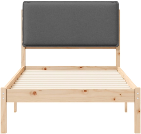 vidaXL Bettgestell mit gepolstertem Kopfteil Dunkelgrau 80 x 200 cm 877870 Bild 4