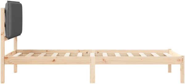 vidaXL Bettgestell mit gepolstertem Kopfteil Dunkelgrau 80 x 200 cm 877870 Bild 5