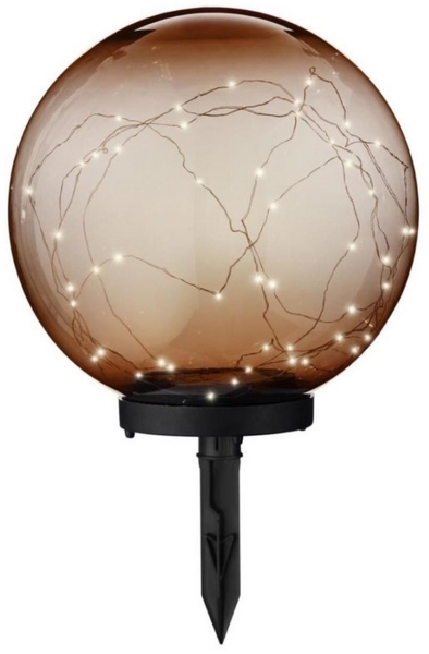 MARELIDA LED Solarleuchte LED Solar Kugel Tisch Gartenleuchte Drahtlichterkette bernstein 30cm