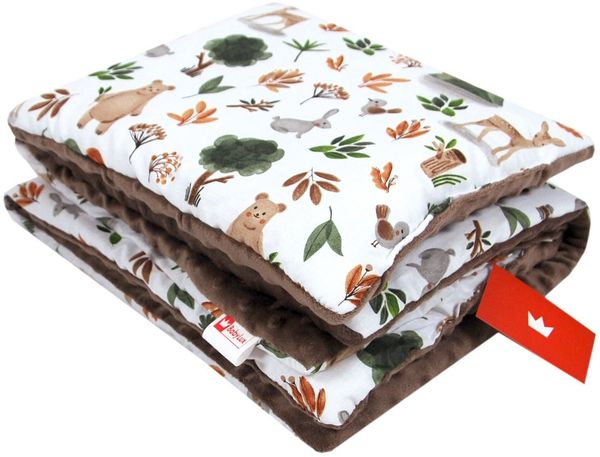 Kinderdecke BABYLUX Babydecke MINKY 2Set Kuscheldecke Decke 75 x 60cm Kinderwagen, BabyLux, MP152 - Braun + Wald Bild 3
