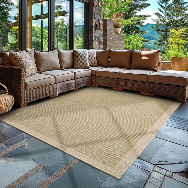 Carpettex Outdoorteppich Unicolor, Rechteck, Höhe: 3 mm, Teppich Wetterfest Waschbar Balkon, Garten, Terrasse und Küchenteppich