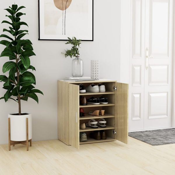 vidaXL Schuhschrank Sonoma-Eiche 60x35x70 cm Holzwerkstoff 808921