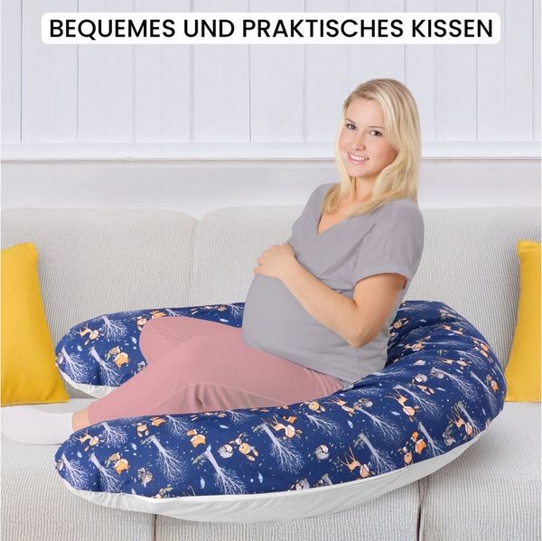 Amilian Stillkissen XXL 170 cm - Schwangerschaftskissen & Seitenschläferkissen mit Bezug, - Lagerungskissen - Nursing Pillow - Pregnancy Pillow, mit Füllung, Schlafkissen für Seitenlage - Körperkissen