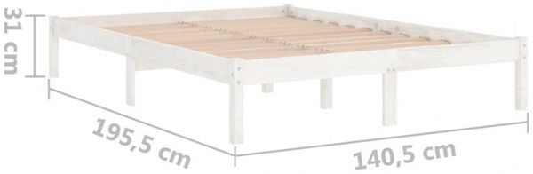 vidaXL Massivholzbett Weiß 135x190 cm 809993 Bild 15