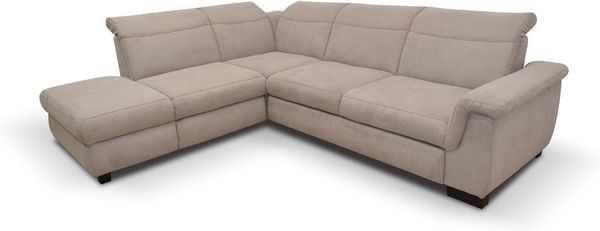 DOMO. collection Sully Sofa/Ecksofa mit Rückenfunktion/Couch mit weichen Armlehnen und Federkern/Maße: 273/228 cm (Breite/Tiefe) / Farbe: beige (weiß), 273 x 228 x 81 cm