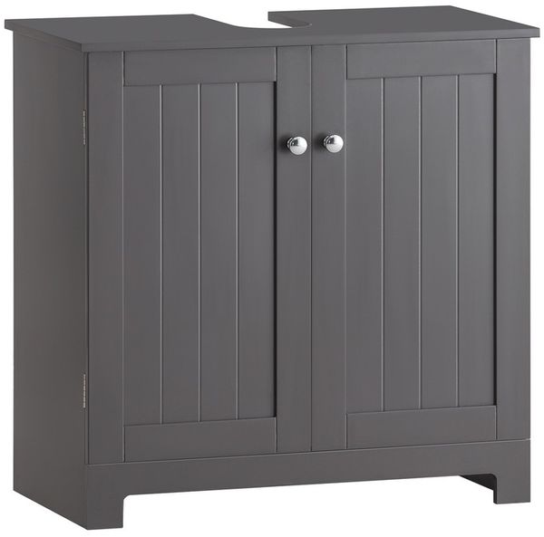 SoBuy BZR18-DG Waschbeckenunterschrank, MDF, Lackiert, Dunkelgrau, 60 x 60 x 58 cm