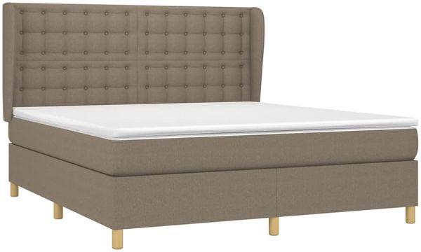 vidaXL Boxspringbett mit Matratze Taupe 160x200 cm Stoff 3128857 Bild 3