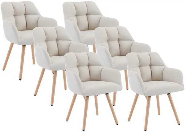 Vente-unique - PEGA Stuhl Stoff Beige - B 58 cm x H 81 cm x L 57,5 cm