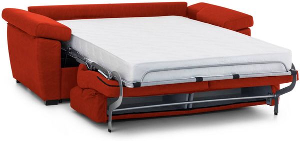 Dmora 3-Sitzer Schlafsofa Trino, Schlafsofa fürs Wohnzimmer, gepolstert, abnehmbar, 100 % Made in Italy-Qualität, 225x95 h100 cm, Orange Bild 4