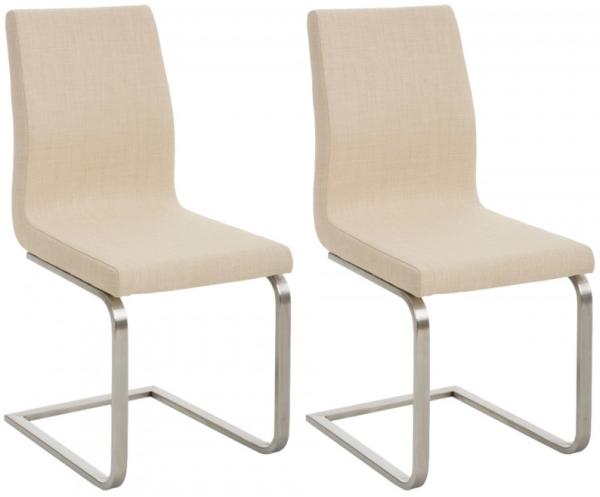 2er Set Esszimmerstühle Belfort Stoff creme