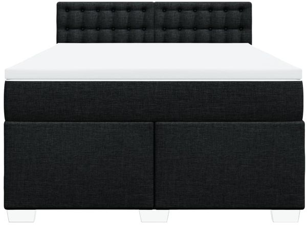 vidaXL Boxspringbett mit Matratze Schwarz 140x190 cm Stoff 3288199 Bild 6
