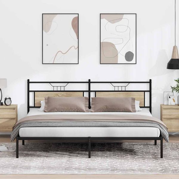 vidaXL Bettgestell ohne Matratze Sonoma-Eiche 193x201 cm Holzwerkstoff 4106798