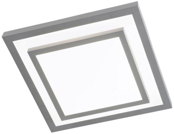 casa NOVA LED Deckenleuchte CLIPPER, 1-flammig, 41 x 41 cm, Grau, Weiß, Anpassung der Farbtemperatur, Dimmfunktion, LED fest integriert, Extra-Warmweiß, Kunststoff