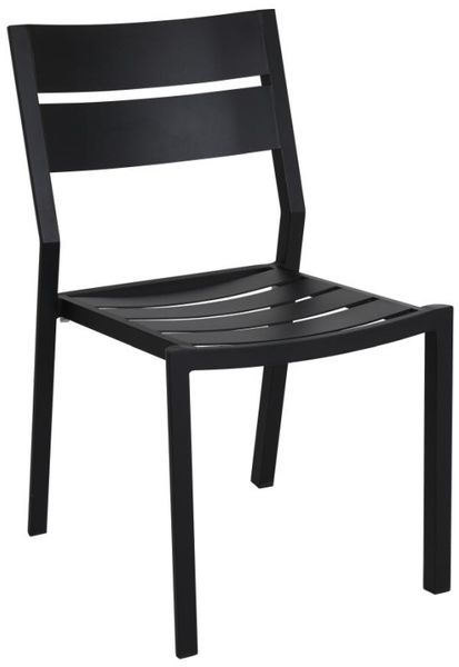 Gartenstuhl Delia aus Aluminium, modern und stapelbar, Schwarz, von Brafab