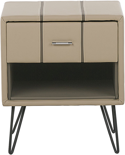 Nachttisch beige Kunstleder BETIN Bild 4