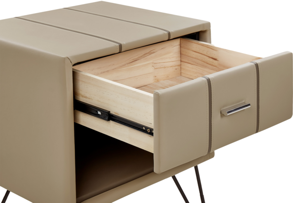 Nachttisch beige Kunstleder BETIN Bild 6