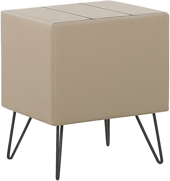 Nachttisch beige Kunstleder BETIN Bild 5