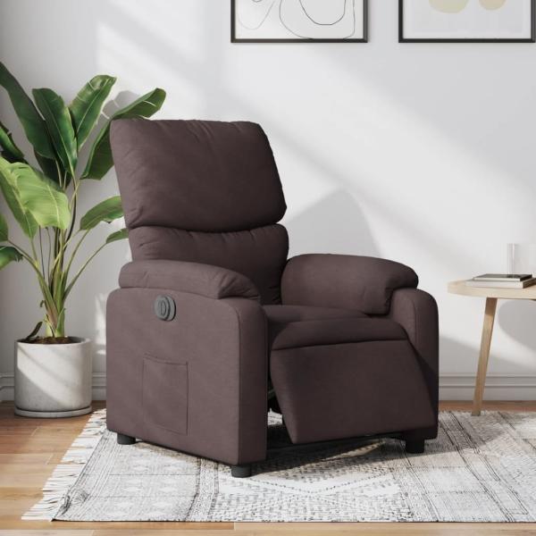 vidaXL Relaxsessel Elektrisch Dunkelbraun Stoff 3204805