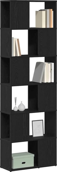vidaXL Bücherregal/Raumteiler Schwarz Eichen-Optik 60x24x186 cm 862078 Bild 3