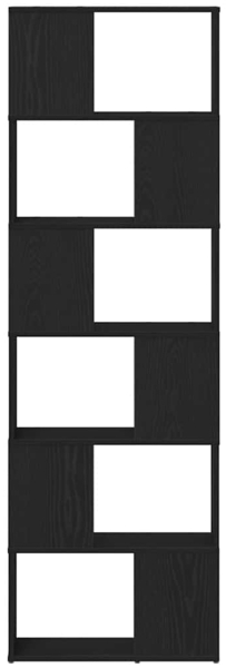 vidaXL Bücherregal/Raumteiler Schwarz Eichen-Optik 60x24x186 cm 862078 Bild 4