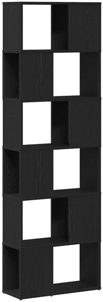vidaXL Bücherregal/Raumteiler Schwarz Eichen-Optik 60x24x186 cm 862078 Bild 6