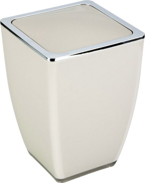 TrendLine Kosmetikeimer Cube 5l Beige Mülleimer Schwingdeckeleimer Badeimer