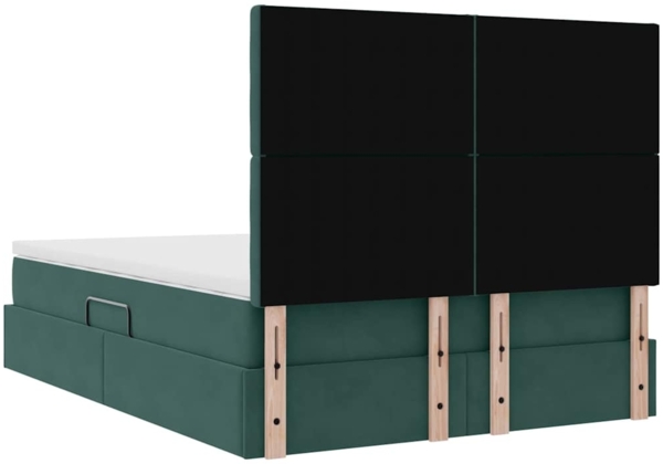 vidaXL Bett mit Stauraum und LED Dunkelgrün 140x200 cm Samt 3372156 Bild 10