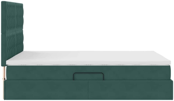 vidaXL Bett mit Stauraum und LED Dunkelgrün 140x200 cm Samt 3372156 Bild 9