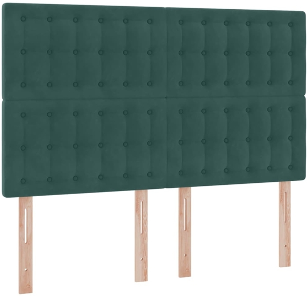 vidaXL Bett mit Stauraum und LED Dunkelgrün 140x200 cm Samt 3372156 Bild 8