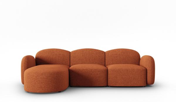 Micadoni Ecksofa Blair 4-Sitzer Links Chenille Terrakotta Melange